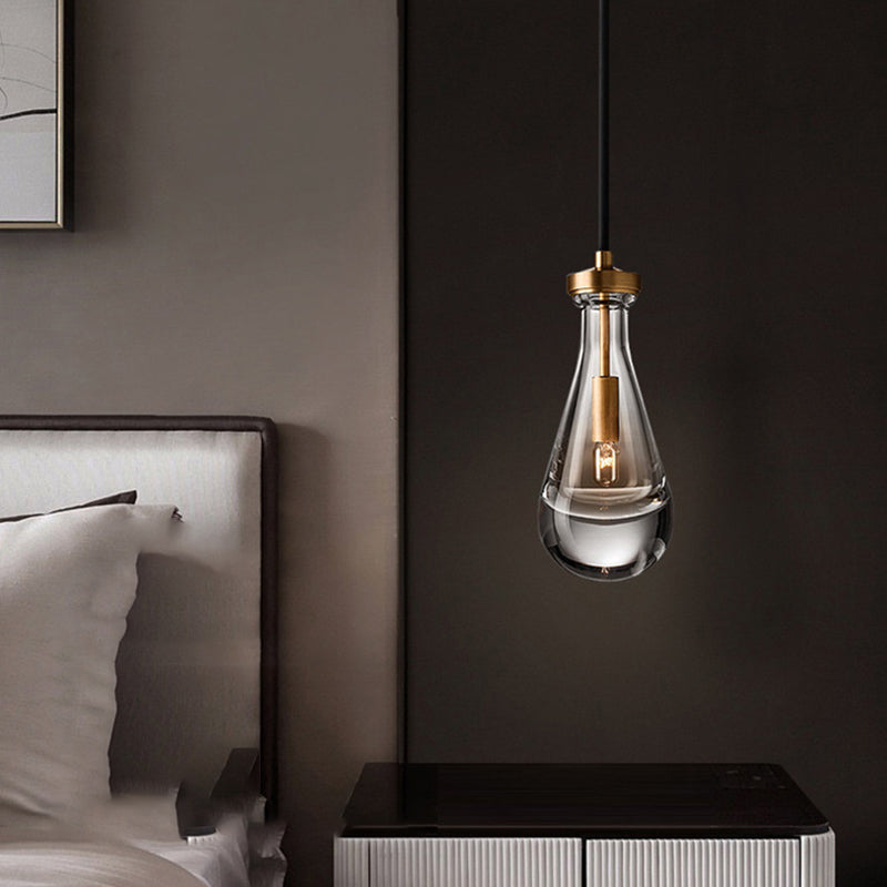 Kristalbrons enkele hanglamp in moderne luxe stijl koper traanhanglamp