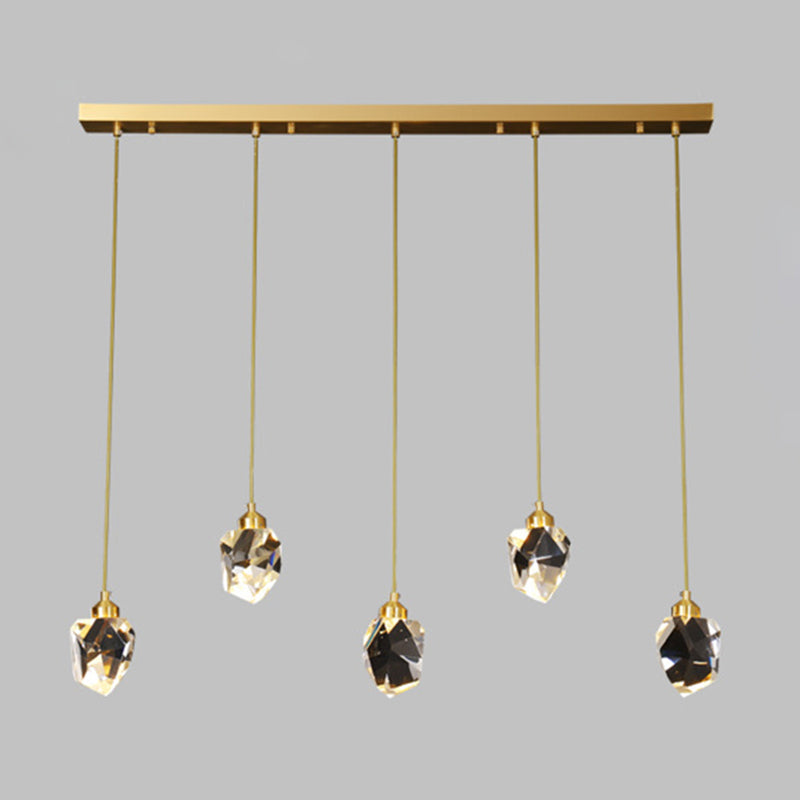 Koper geometrische hangende lamp in moderne artistieke stijl kristallen led hanglamp voor eetkamer