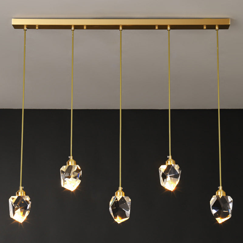 Koper geometrische hangende lamp in moderne artistieke stijl kristallen led hanglamp voor eetkamer