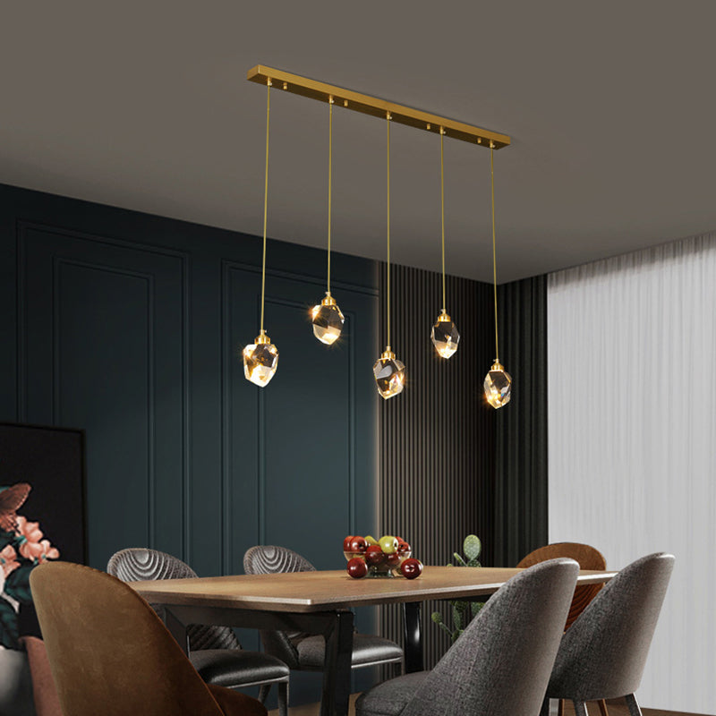 Koper geometrische hangende lamp in moderne artistieke stijl kristallen led hanglamp voor eetkamer
