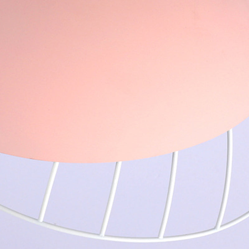 Moderne creatieve macaron hanglamp ijzer halfrond hangende lamp met aluminium schaduw