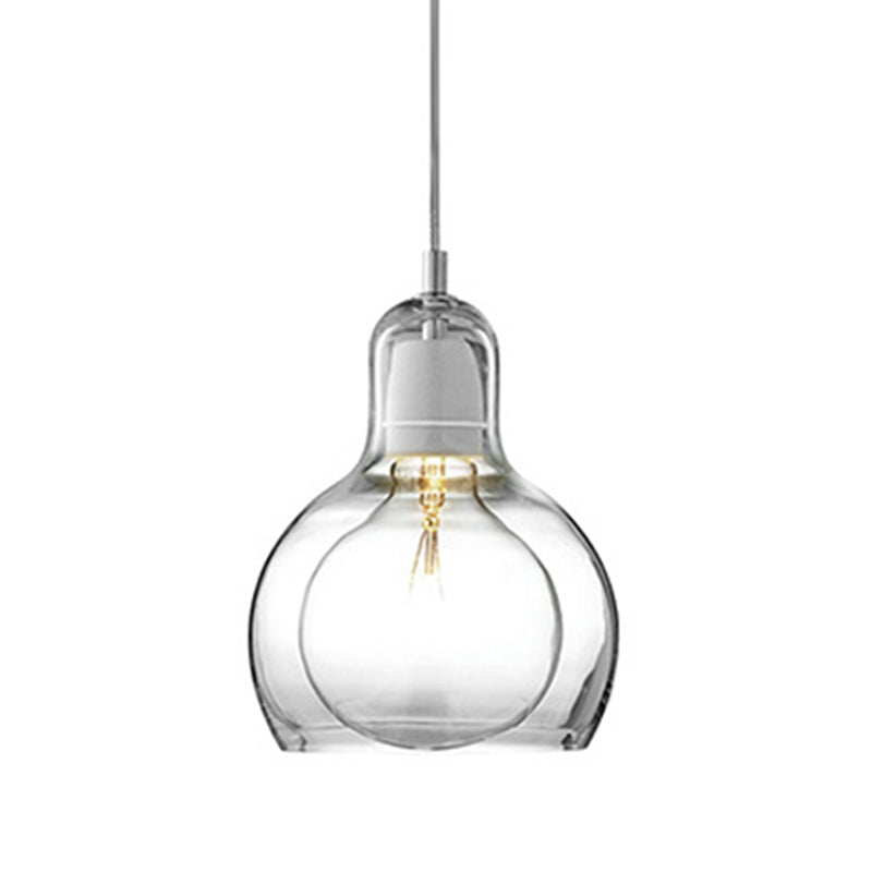 Moderne künstlerische Drum Anhänger Leichte schmiedeeisere Hanglampe mit Doppelglasschatten