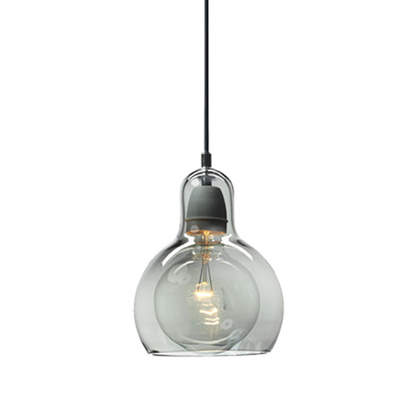 Moderne künstlerische Drum Anhänger Leichte schmiedeeisere Hanglampe mit Doppelglasschatten