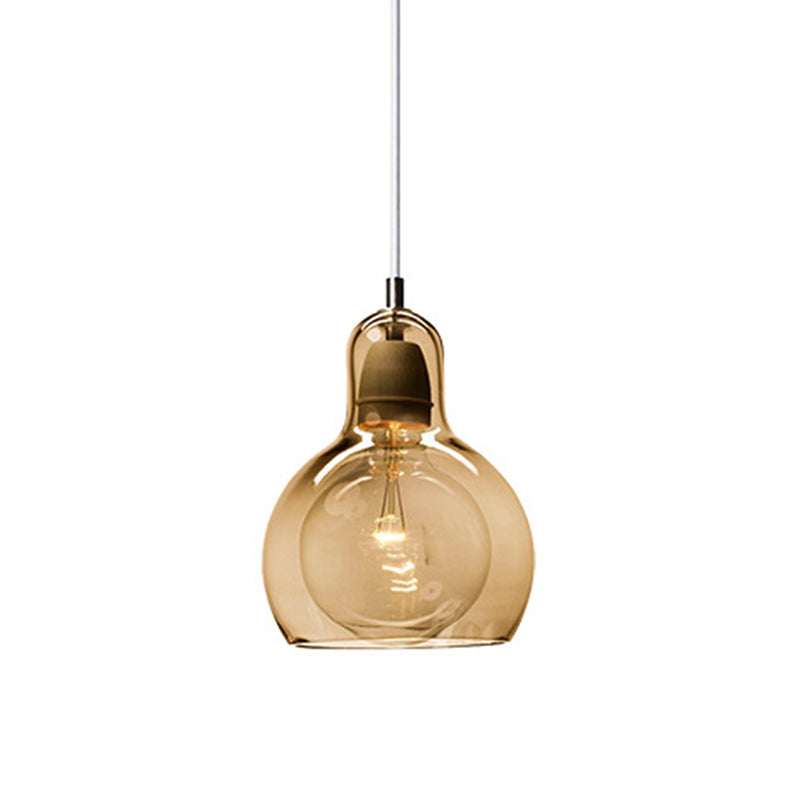 Moderne künstlerische Drum Anhänger Leichte schmiedeeisere Hanglampe mit Doppelglasschatten