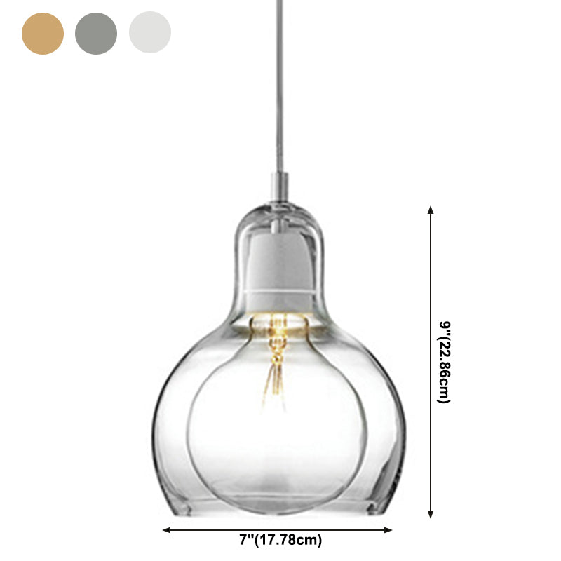 Moderne künstlerische Drum Anhänger Leichte schmiedeeisere Hanglampe mit Doppelglasschatten