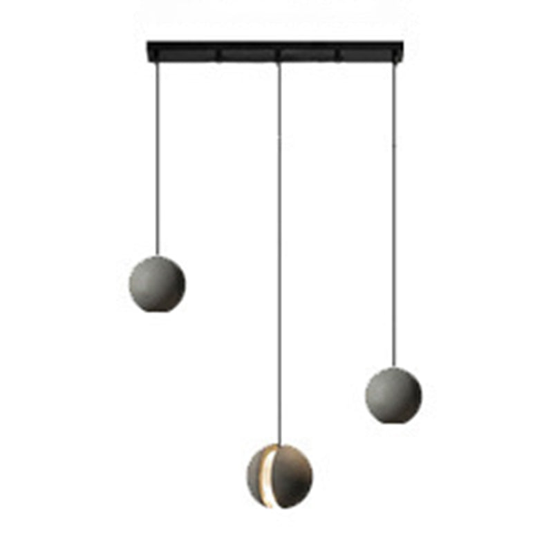 Modern Artistic LED Pendant Light Cement Globe Hanging Lamp with Acrylic Shade