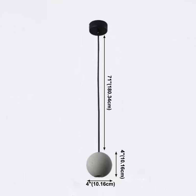 Modern Artistic LED Pendant Light Cement Globe Hanging Lamp with Acrylic Shade