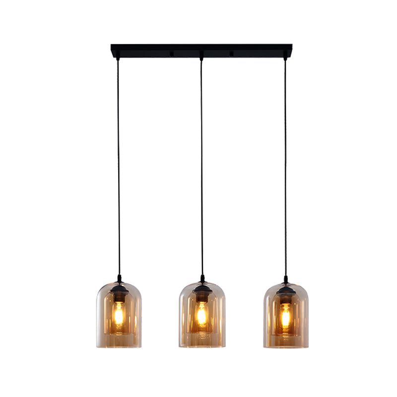 Glazen zwarte hanglamp in moderne creatieve stijl Iron Bell Hanging Lamp voor eetkamer