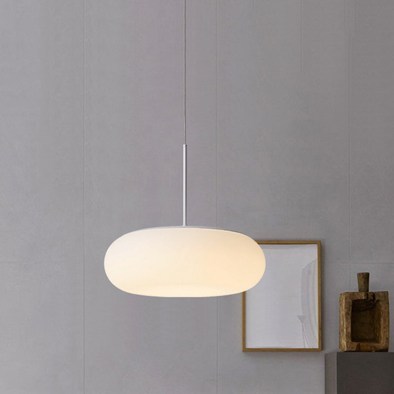 Modern Style Drum Shade Hanging Light Plastic 1 Light Pendant Lamp for Bedroom