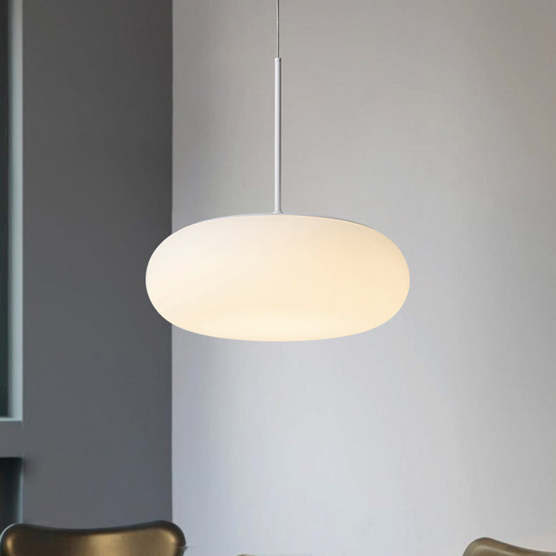 Modern Style Drum Shade Hanging Light Plastic 1 Light Pendant Lamp for Bedroom