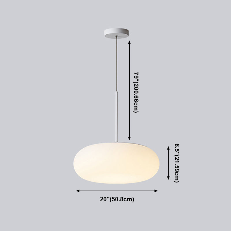Modern Style Drum Shade Hanging Light Plastic 1 Light Pendant Lamp for Bedroom