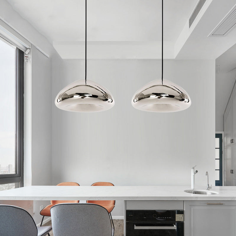 Moderne stijl brood tint hangend glass 1 lichte hanglamp voor het bed naast