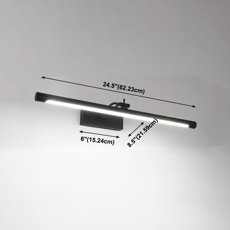 Metall lineare Schattenwandbeleuchtung moderner Spiegel 1-Licht-Wandmontage Leuchte in Schwarz