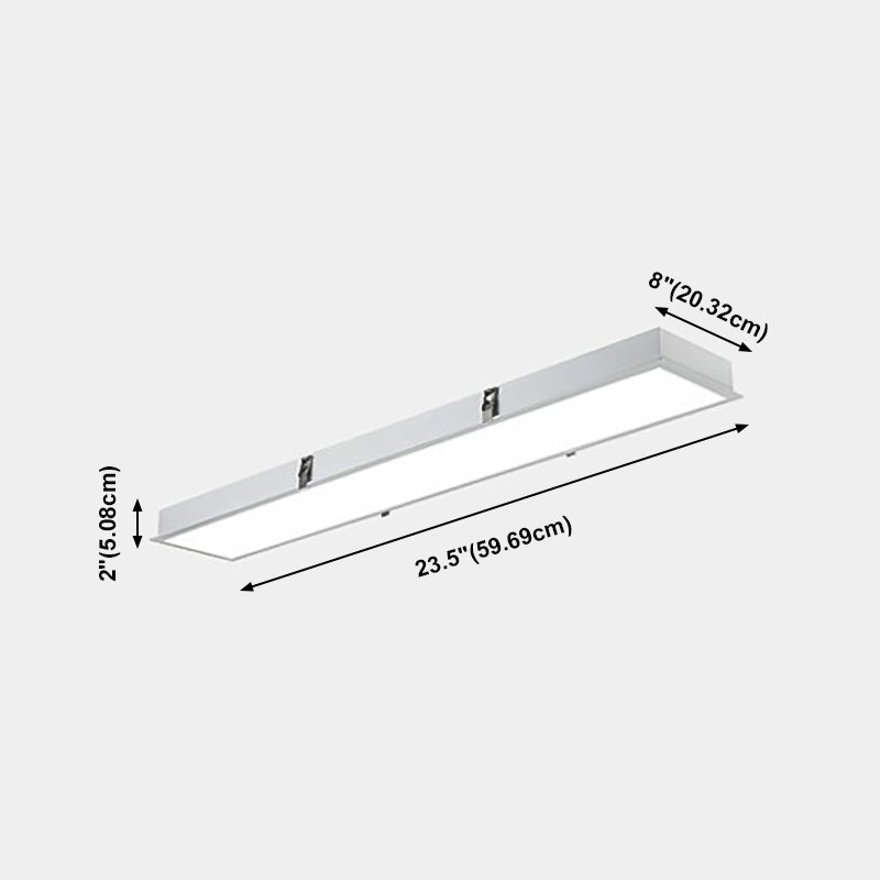 Rectangle Shape LED Ceiling Lamp Modern Iron 1 Light Flush Mount for Office Mall