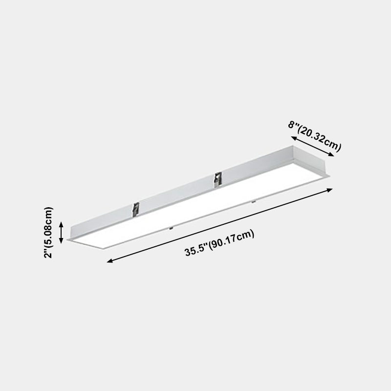 Rectangle Shape LED Ceiling Lamp Modern Iron 1 Light Flush Mount for Office Mall