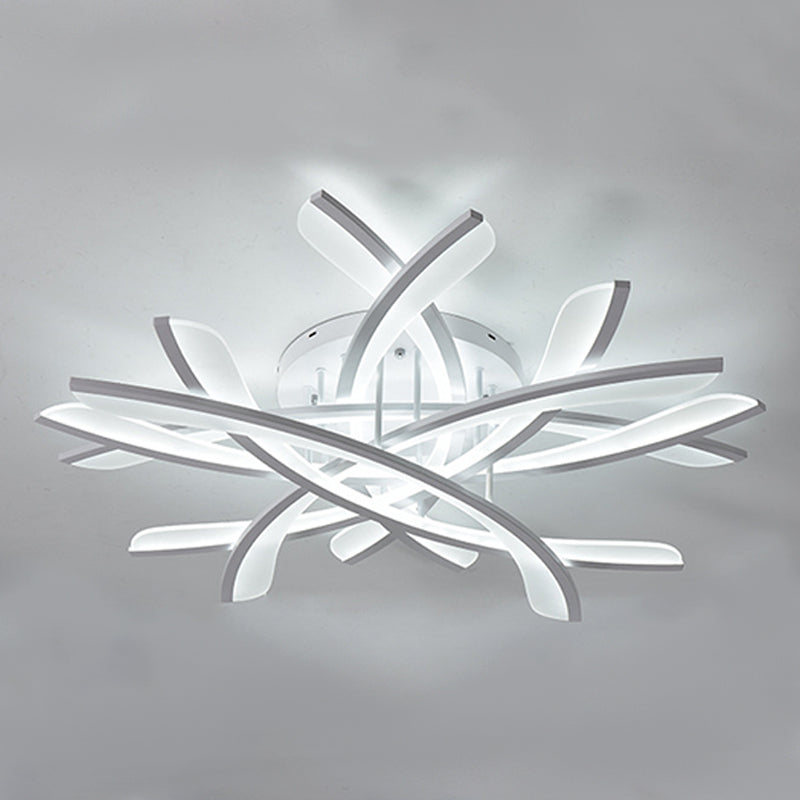 Line Shape LED Ceiling Lamp Modern Iron Flush Mount for Bedroom Study