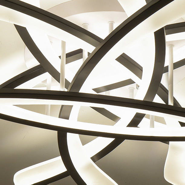 Line Shape LED Ceiling Lamp Modern Iron Flush Mount for Bedroom Study