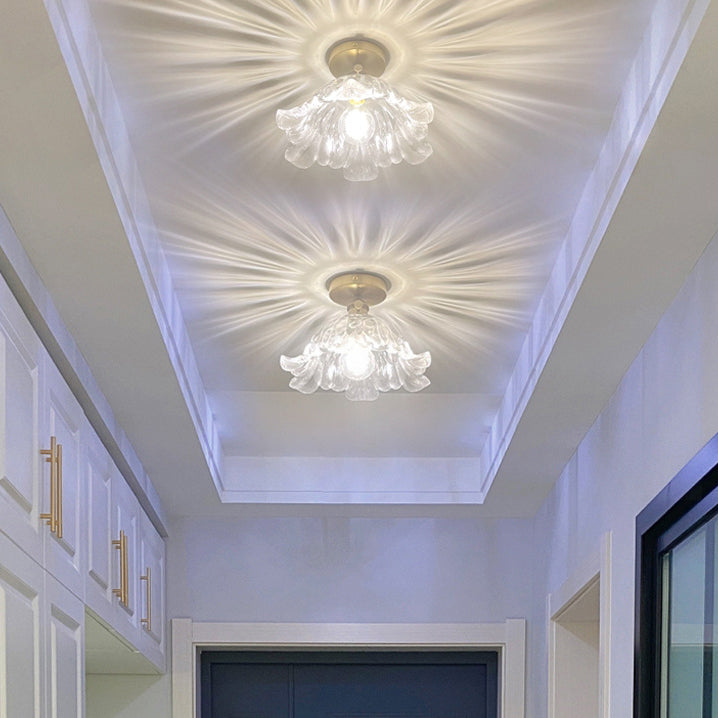 Lampada da soffitto a forma di fiore Moderna in ferro 1 luce da incasso con foro da 2-3,5 '' per corridoio
