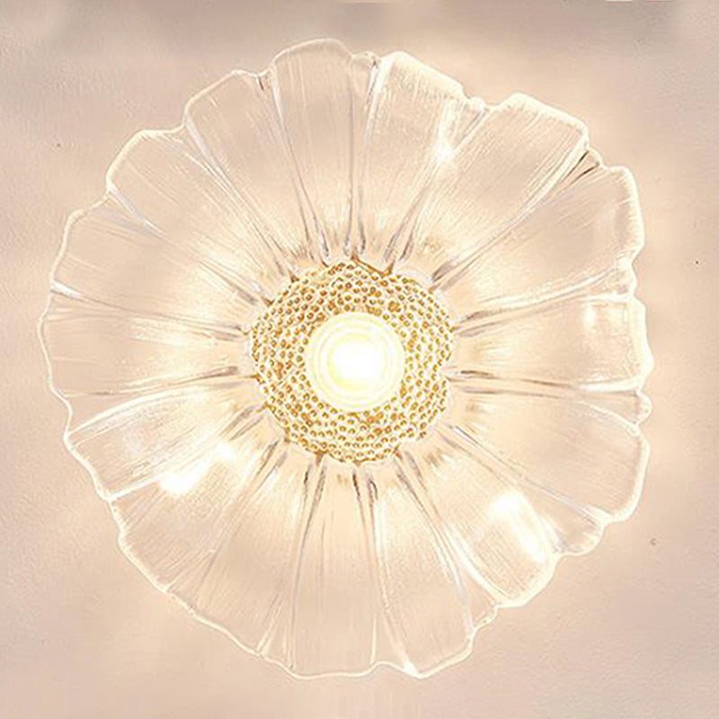 Lampada da soffitto a forma di fiore Moderna in ferro 1 luce da incasso con foro da 2-3,5 '' per corridoio