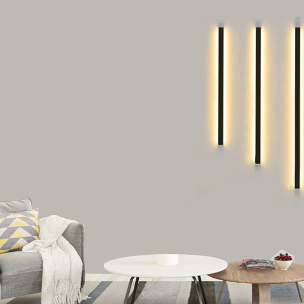 Luz de luz lineal de estilo contemporáneo de estilo lineal de metal 1 luces de pared de luz en negro