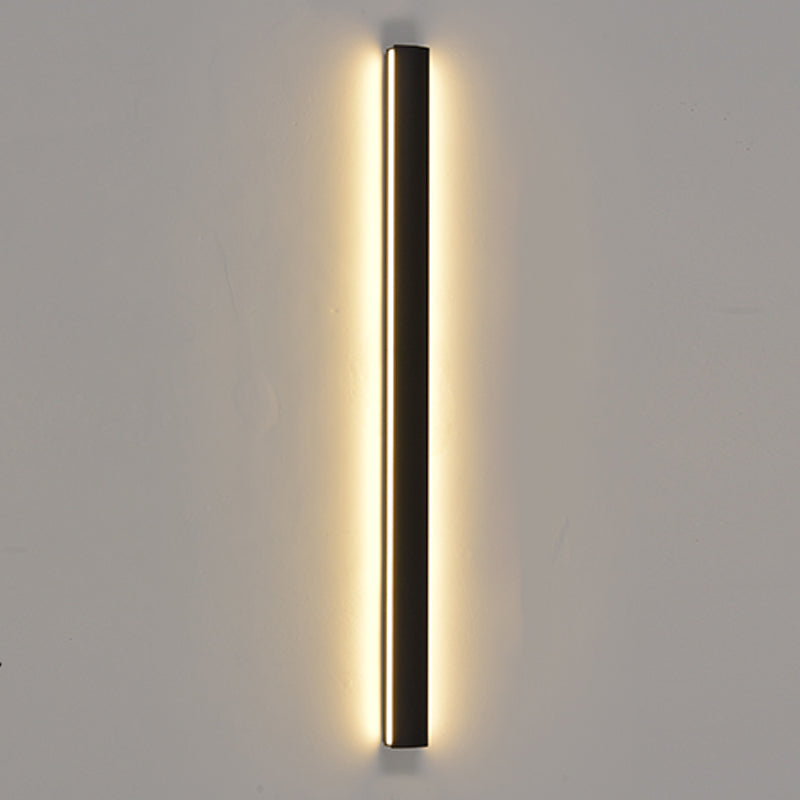 Luz de luz lineal de estilo contemporáneo de estilo lineal de metal 1 luces de pared de luz en negro