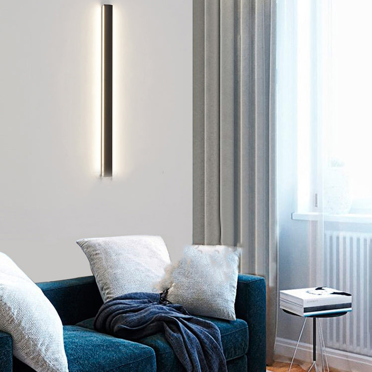 Luz de luz lineal de estilo contemporáneo de estilo lineal de metal 1 luces de pared de luz en negro