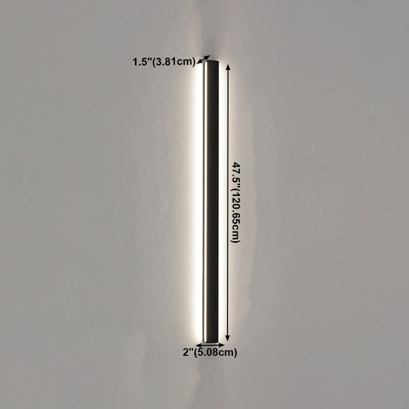 Luz de luz lineal de estilo contemporáneo de estilo lineal de metal 1 luces de pared de luz en negro