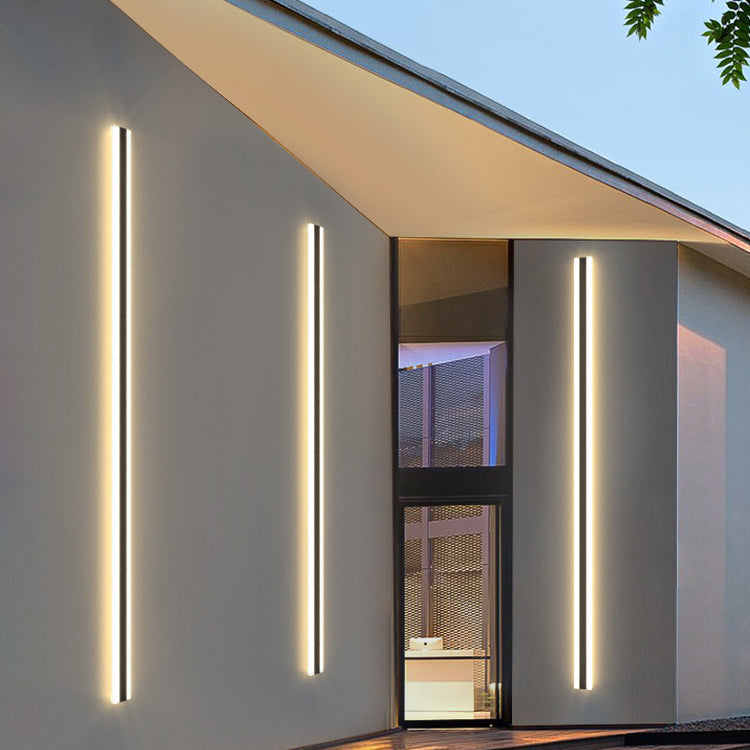 Luz de luz lineal de estilo moderno Luces de metal 1 luces de pared de luz en negro