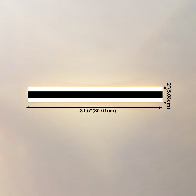 Luz de luz lineal de estilo moderno Luces de metal 1 luces de pared de luz en negro