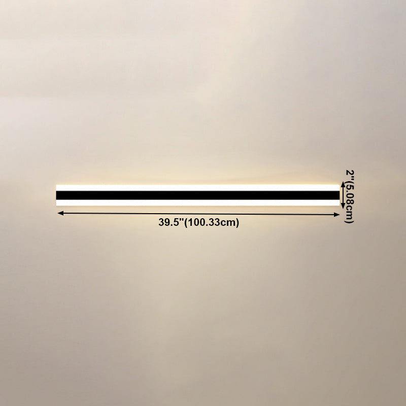 Luz de luz lineal de estilo moderno Luces de metal 1 luces de pared de luz en negro