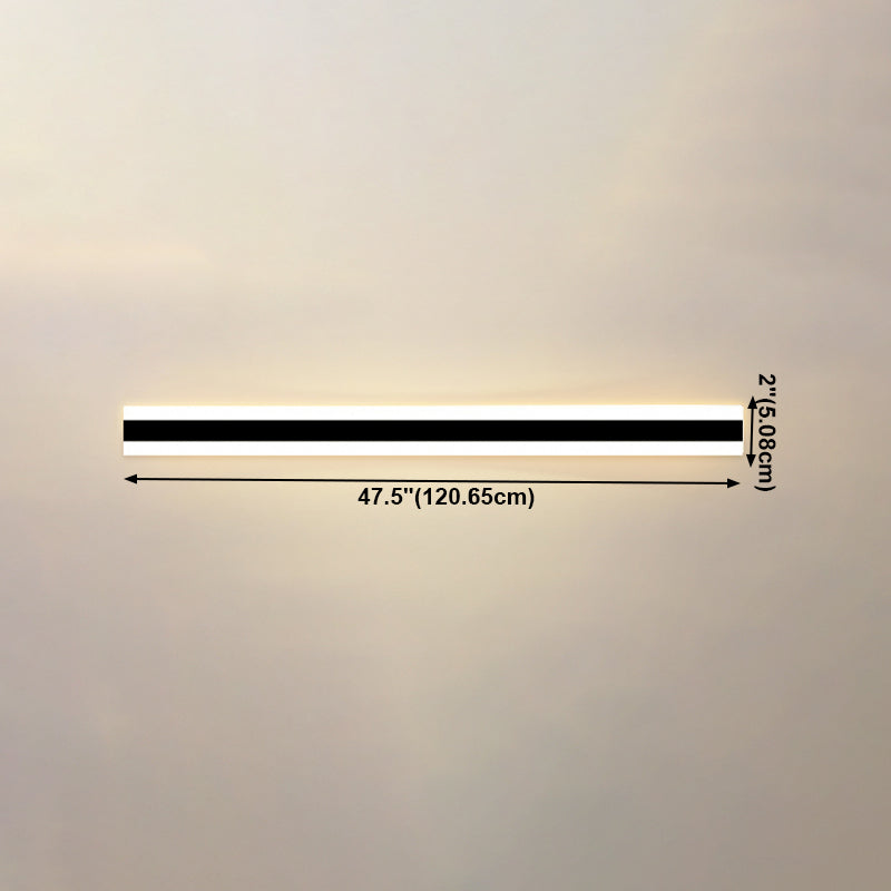 Luz de luz lineal de estilo moderno Luces de metal 1 luces de pared de luz en negro