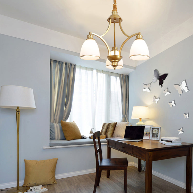 Amerikanische geometrische Kronleuchter Anhänger Lichter Metallkronleuchter mit Glasschatten