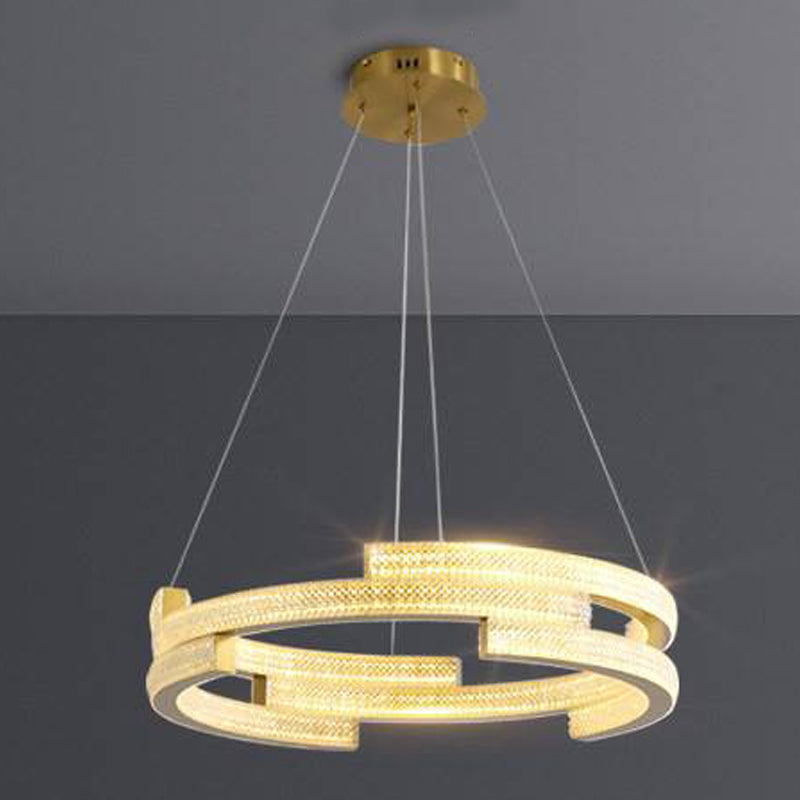 Lampadario moderno di lussuoso lampadario a sospensione di cristallo geometrico a sospensione del lampadario appeso