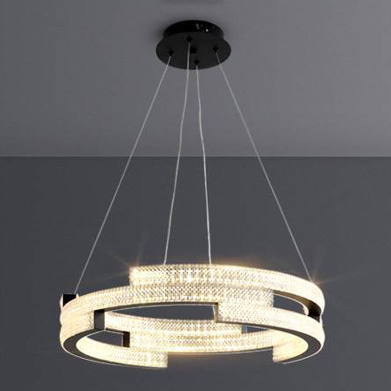 Lampadario moderno di lussuoso lampadario a sospensione di cristallo geometrico a sospensione del lampadario appeso