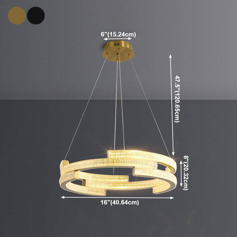 Lampadario moderno di lussuoso lampadario a sospensione di cristallo geometrico a sospensione del lampadario appeso