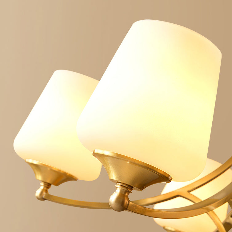 Lustres américains modernes d'éclairage de lustre en cuivre moderne avec teinte en verre