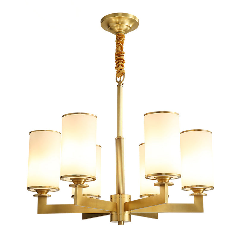 Lustre de lustre cylindrique américain lustre de plafond en cuivre