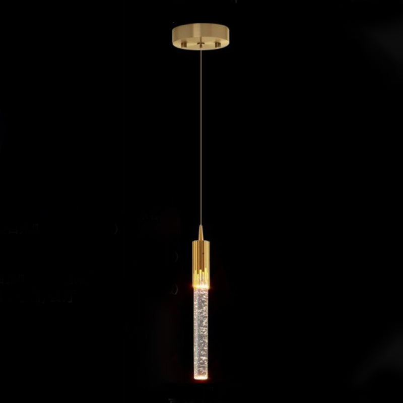 Aluminiumgold LED Hängende Lampe im modernen Luxusstil Kristallgeometrischen Anhänger Licht für Schlafzimmer