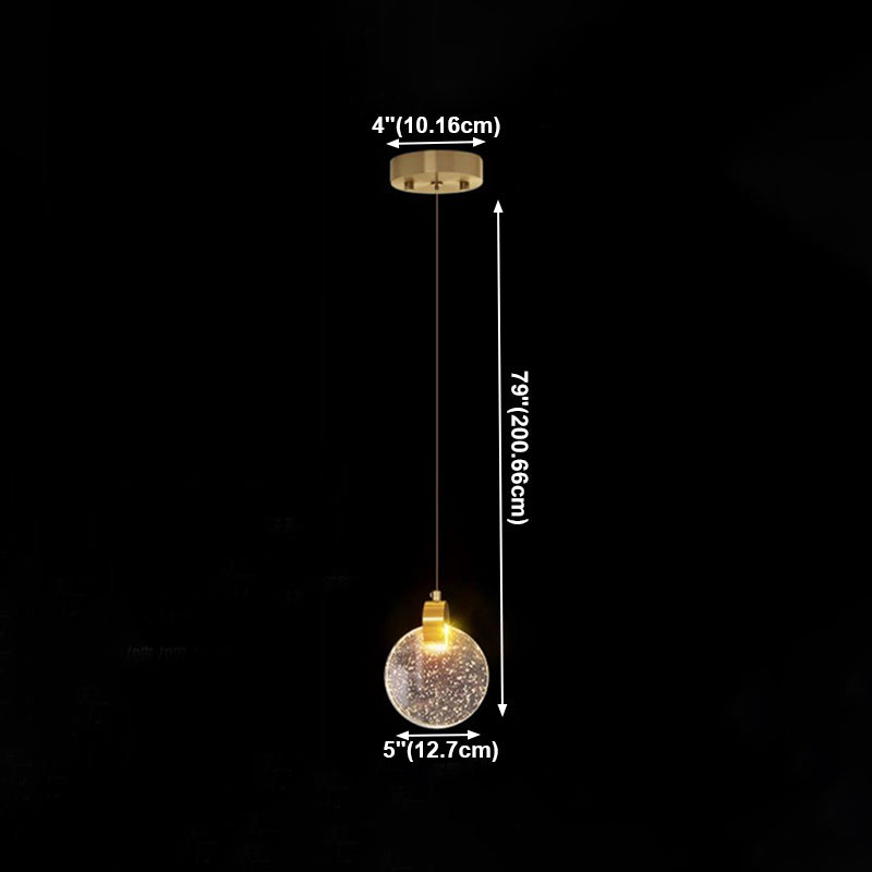 Aluminiumgold LED Hängende Lampe im modernen Luxusstil Kristallgeometrischen Anhänger Licht für Schlafzimmer