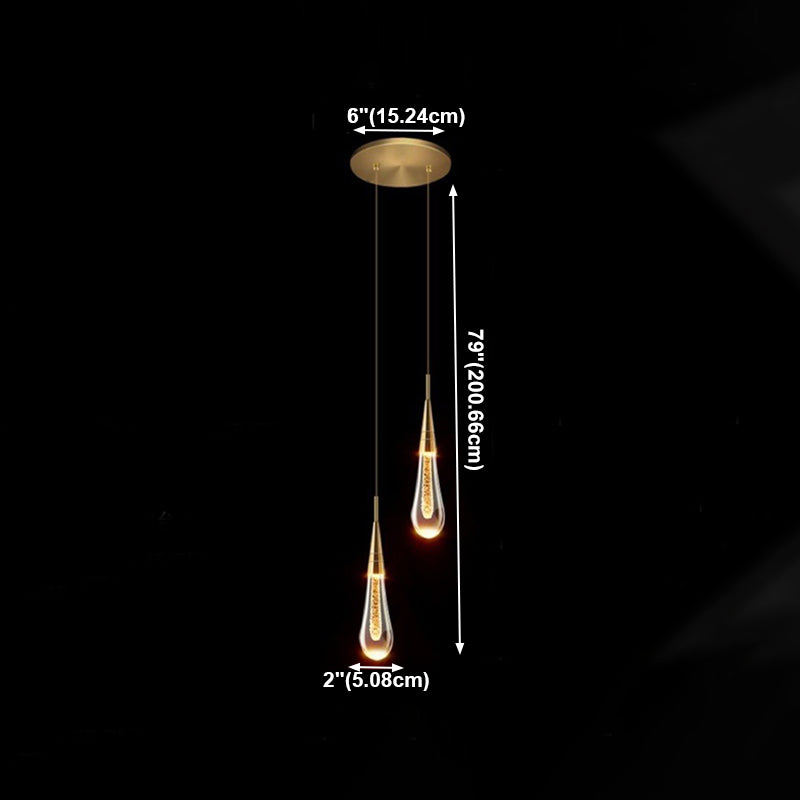 Aluminiumgold LED Hängende Lampe im modernen Luxusstil Kristallgeometrischen Anhänger Licht für Schlafzimmer