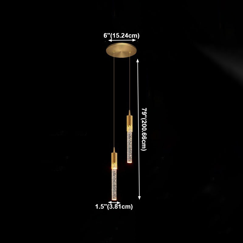 Aluminiumgold LED Hängende Lampe im modernen Luxusstil Kristallgeometrischen Anhänger Licht für Schlafzimmer