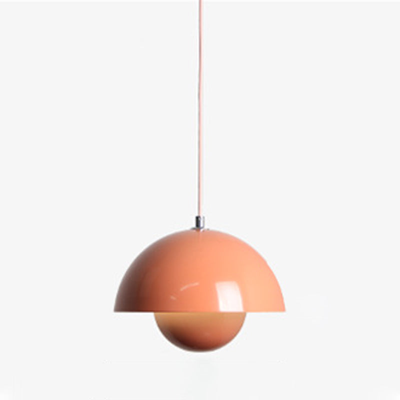 Modern Nordic Macaron Pendant Light Iron Globe Hanging Lamp with Aluminium Shade