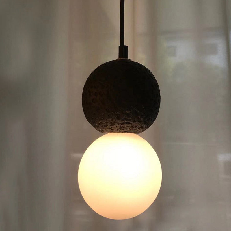 Luce a sospensione in vetro Globe nella moderna lampada a sospensione di cemento creativo per sala da pranzo