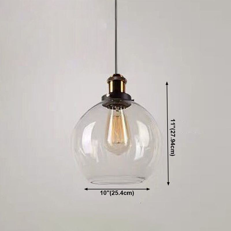 Lampada a sospensione singola retrò industriale Light a sospensione geometrica con tonalità di vetro puro