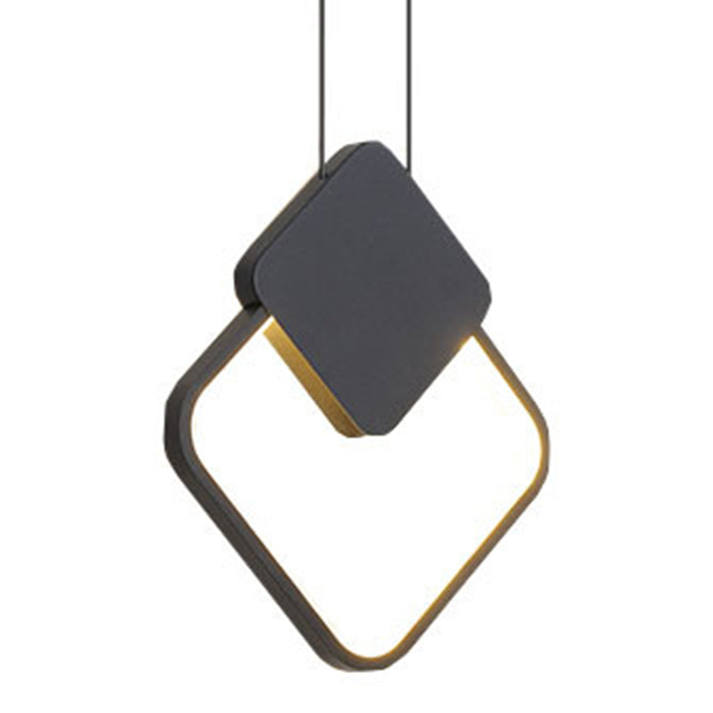Moderne künstlerische LED Hanging Lampe Lacked Iron Linear Pendellicht mit Acrylschatten