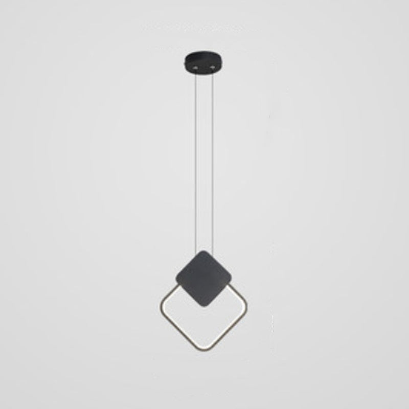 Moderne künstlerische LED Hanging Lampe Lacked Iron Linear Pendellicht mit Acrylschatten