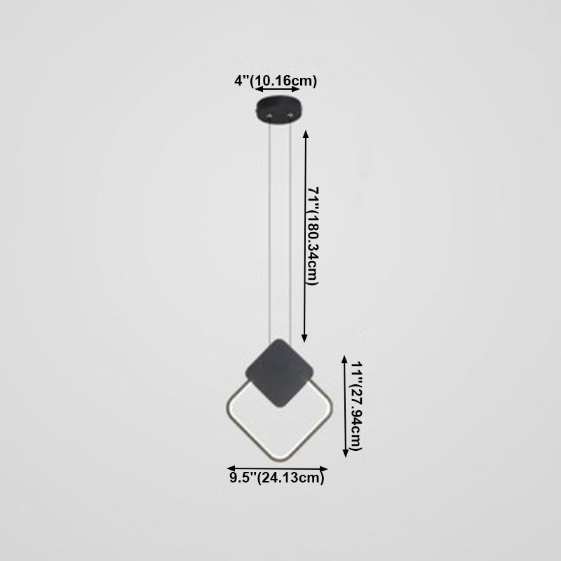 Moderne künstlerische LED Hanging Lampe Lacked Iron Linear Pendellicht mit Acrylschatten