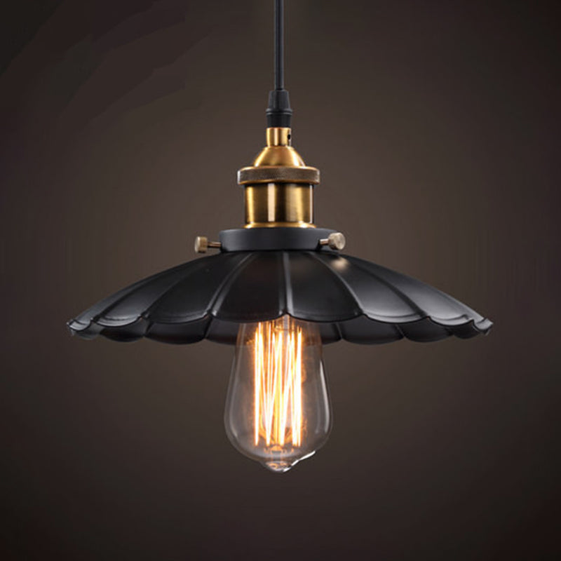Luce singolo nero singolo in stile industriale in stile retrò lampada sospesa per luogo commerciale
