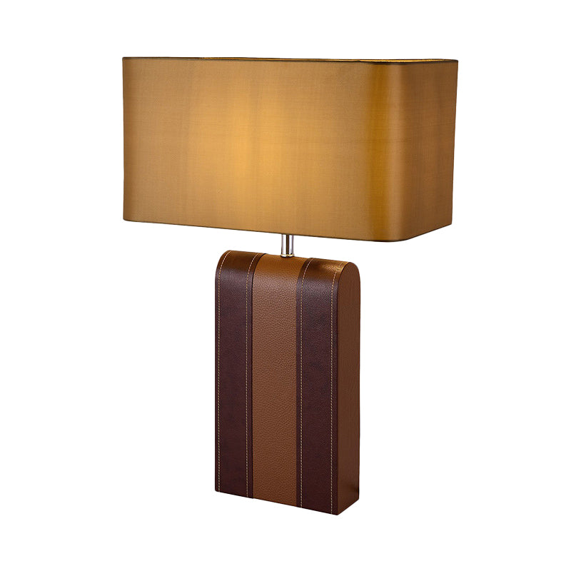 1 Kopf Rechteck -Schreibtisch hell modernistische Stofftischlampe in Braun für Esszimmer