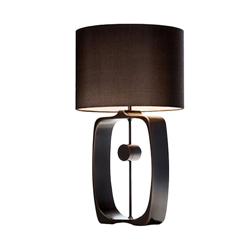 Stoffzylinder Task Light Modernismus 1 Kopf schwarzer Nachttischlampe mit Metallbasis